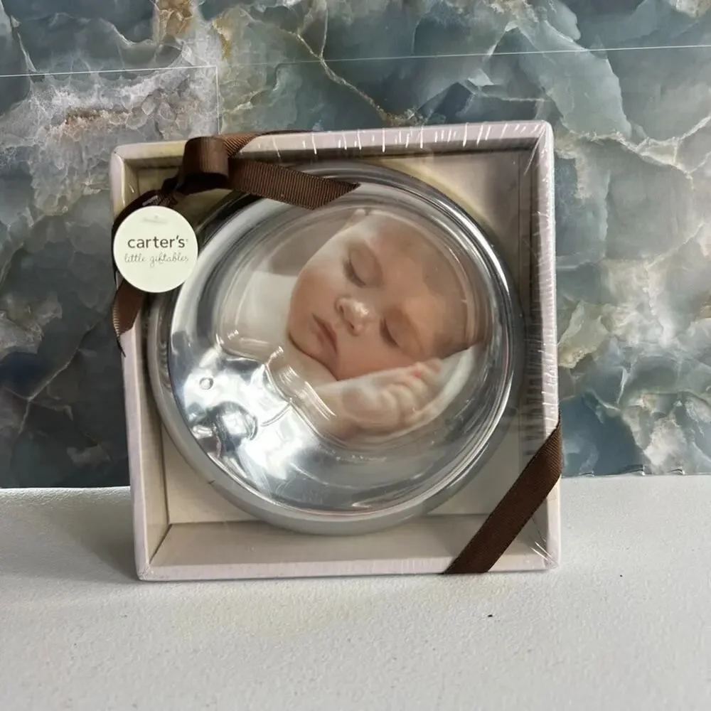Carters Smiley Happy Frame Round Picture Frame Silver Moon